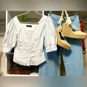 Polo Ralph Lauren - Cotton Peplum Blouse in size 2